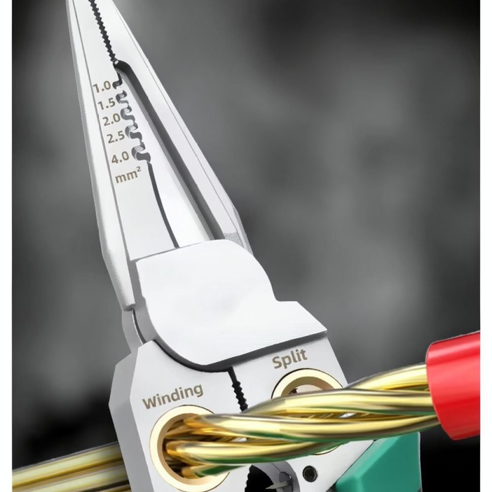 Heavy Equipment Electrician - คีมปอกสายไฟ 8-in-1 อเนกประสงค์ เครื่องมือช่างไฟฟ้า คีมปากแหลม สำหรับงานซ่อมสายไฟ