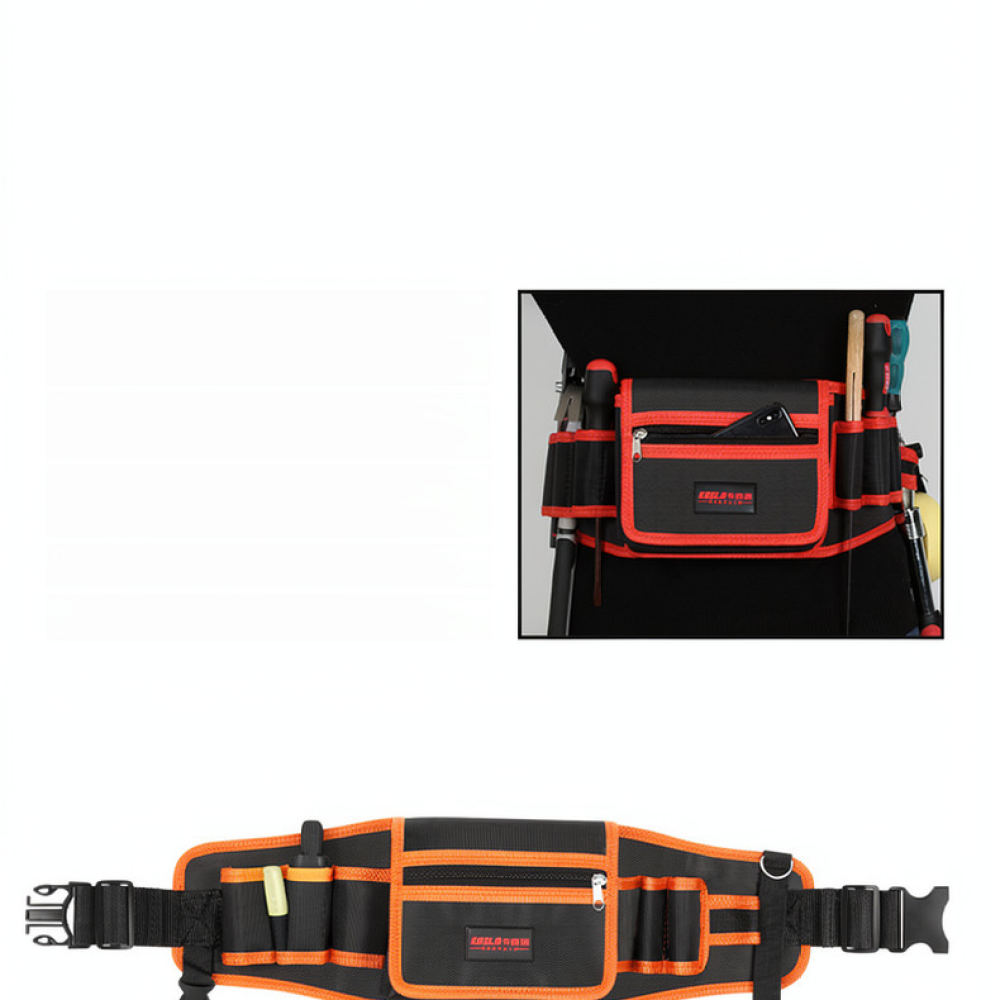Heavy Equipment Electrician - กระเป๋าใส่เครื่องมือแบบคาดเอว ทนทานต่อการสึกหรอ ผ้าอ็อกซ์ฟอร์ด สำหรับช่างไฟฟ้า จัดเก็บอุปกรณ์ฮาร์ดแวร์ กระเป๋าเก็บอุปกรณ์ซ่อมบำรุงแบบพกพา