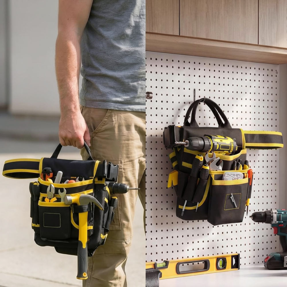 Heavy Equipment Electrician - กระเป๋าจัดเก็บเครื่องมือสำหรับงานหนัก ผ้าอ็อกซ์ฟอร์ด กระเป๋าคาดเอวช่างไฟฟ้า อเนกประสงค์ สำหรับเก็บอุปกรณ์ซ่อมแซม